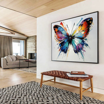 “Colorful Textured Butterfly” - Colorful Palette, Textured Butterfly Wings Painting On Canvas HB0847