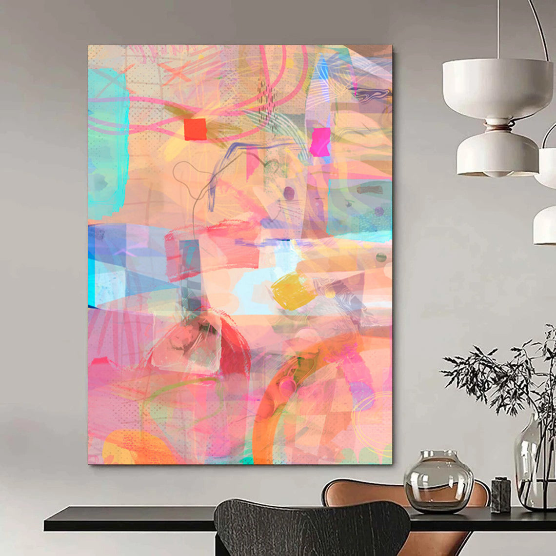 Hand-Painted Bespoke Abstract Canvas for Bar & Hotel LargeART1861