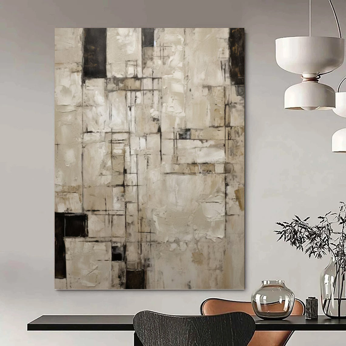 Spirited Hand - Painted Textured Abstract for Office & Entryway DKH1315
