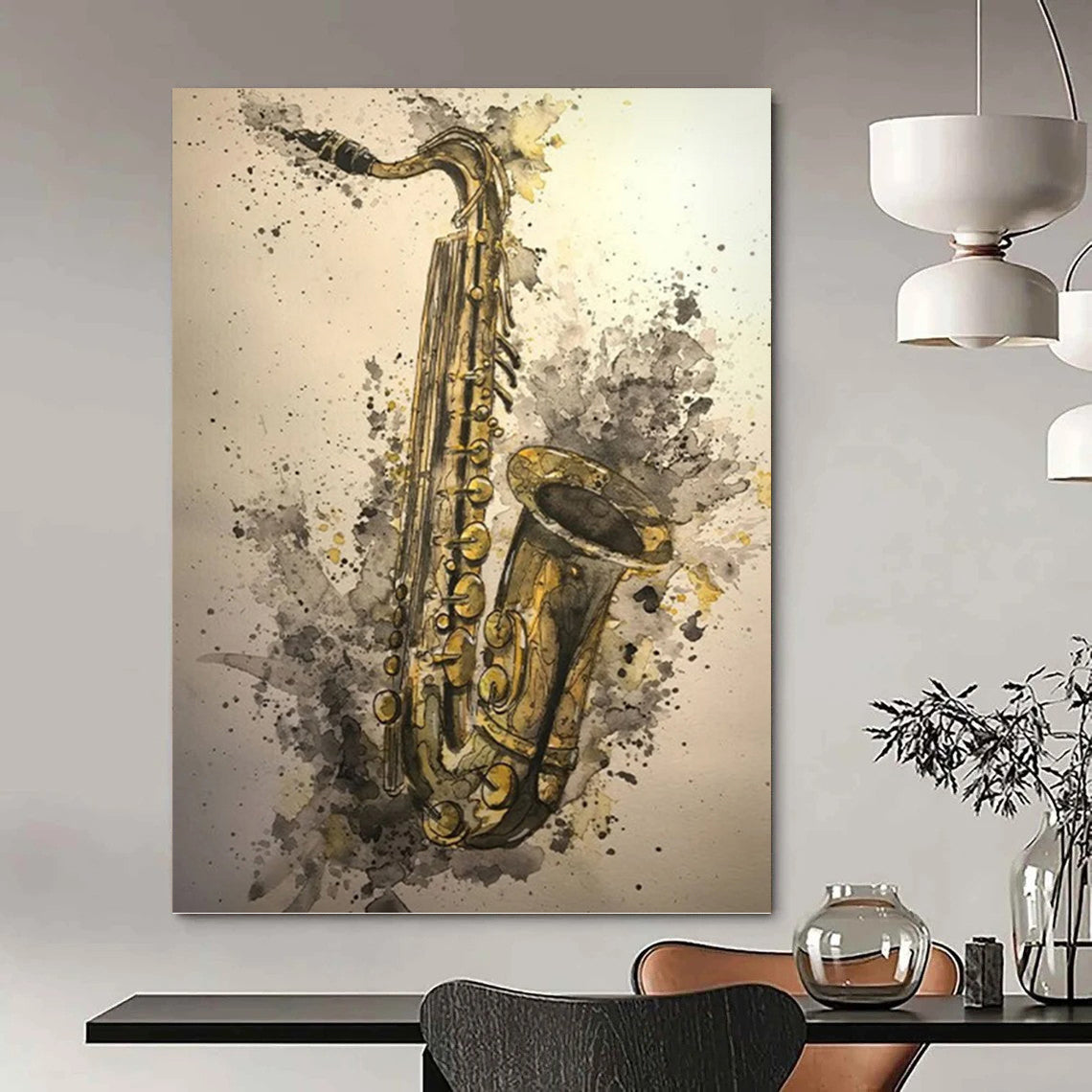 Vertical Hand - Painted Custom Abstract Work for Bedroom and Dining Room DKH1640