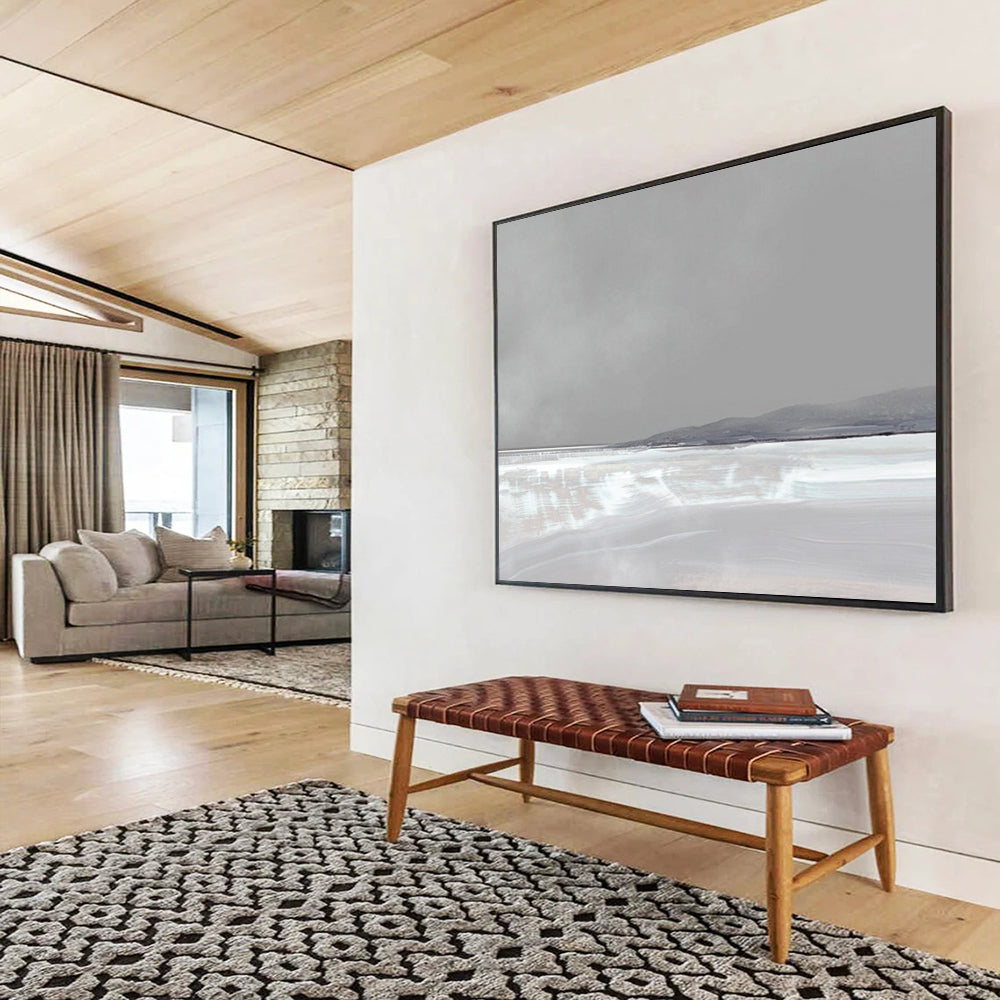 Pale Horizon Abstraction - Large Minimalist Bedroom Art DLZ137