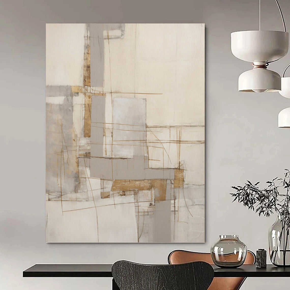Captivating Hand - Painted Textured Abstract for Bedroom & Dining Room DKH1322