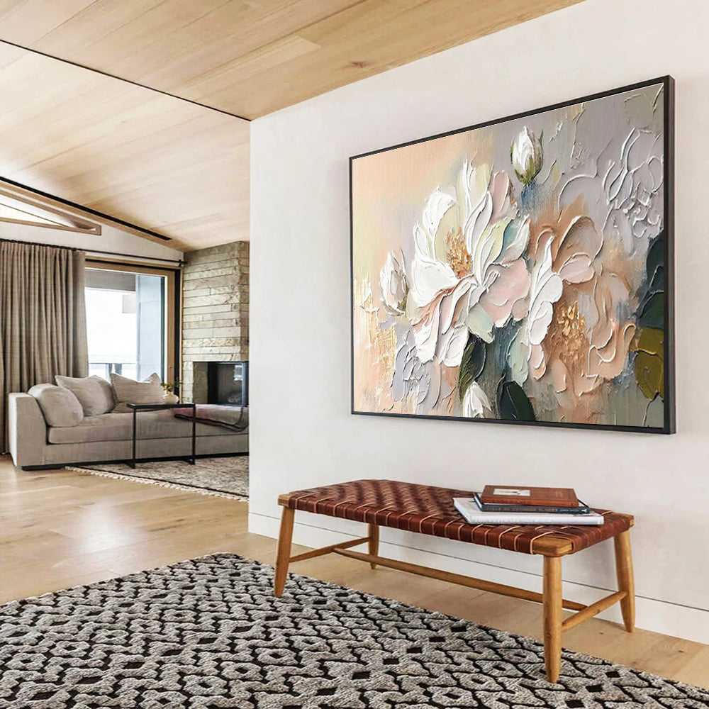 Grandiose Hand - Painted Textured Abstract Mural for Ambiance Creation DKH713