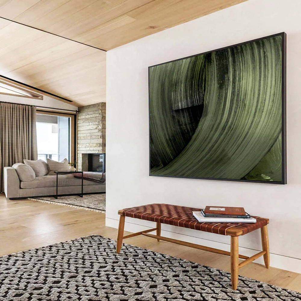 Abstract Green Swirls - Large Modern Office Accent DLZ123