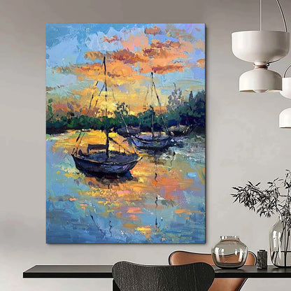 Large-Scale Hand-Painted Abstract Mural for Bedroom & Living Room LargeART1894