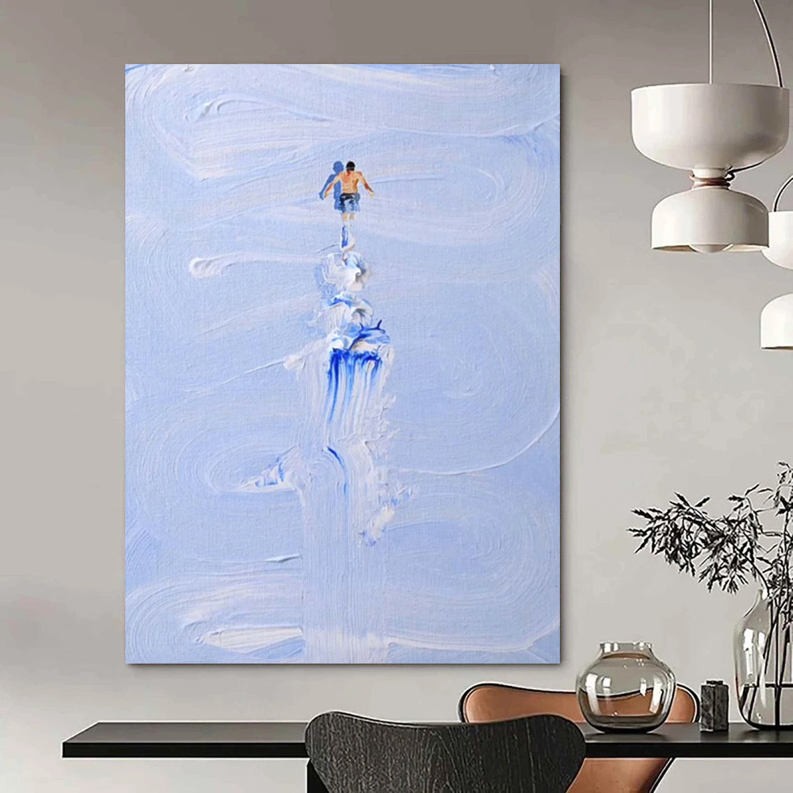 Custom Hand-Painted Abstract Masterpieces: Textured Beauty for Hotel & Entryway DTP327