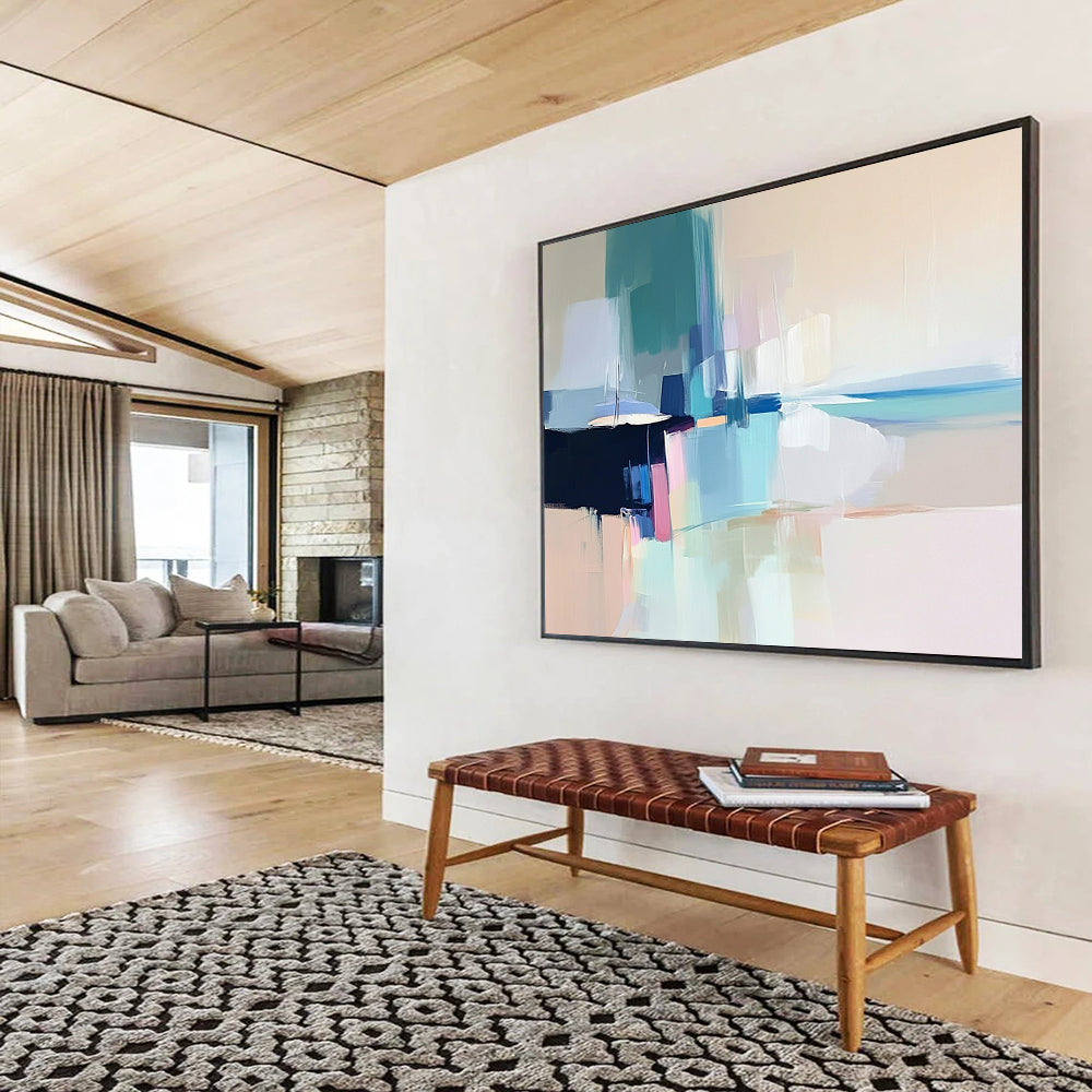 “Pastel Abstract Coastal” - Pastel Tones, Abstract Coastal Scene, Soft Brushstrokes HB1120