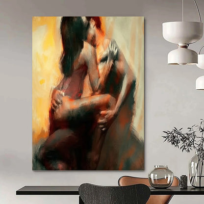 Custom Vertical Hand - Painted Textured Abstract Work for Bedroom and Entryway DKH1633
