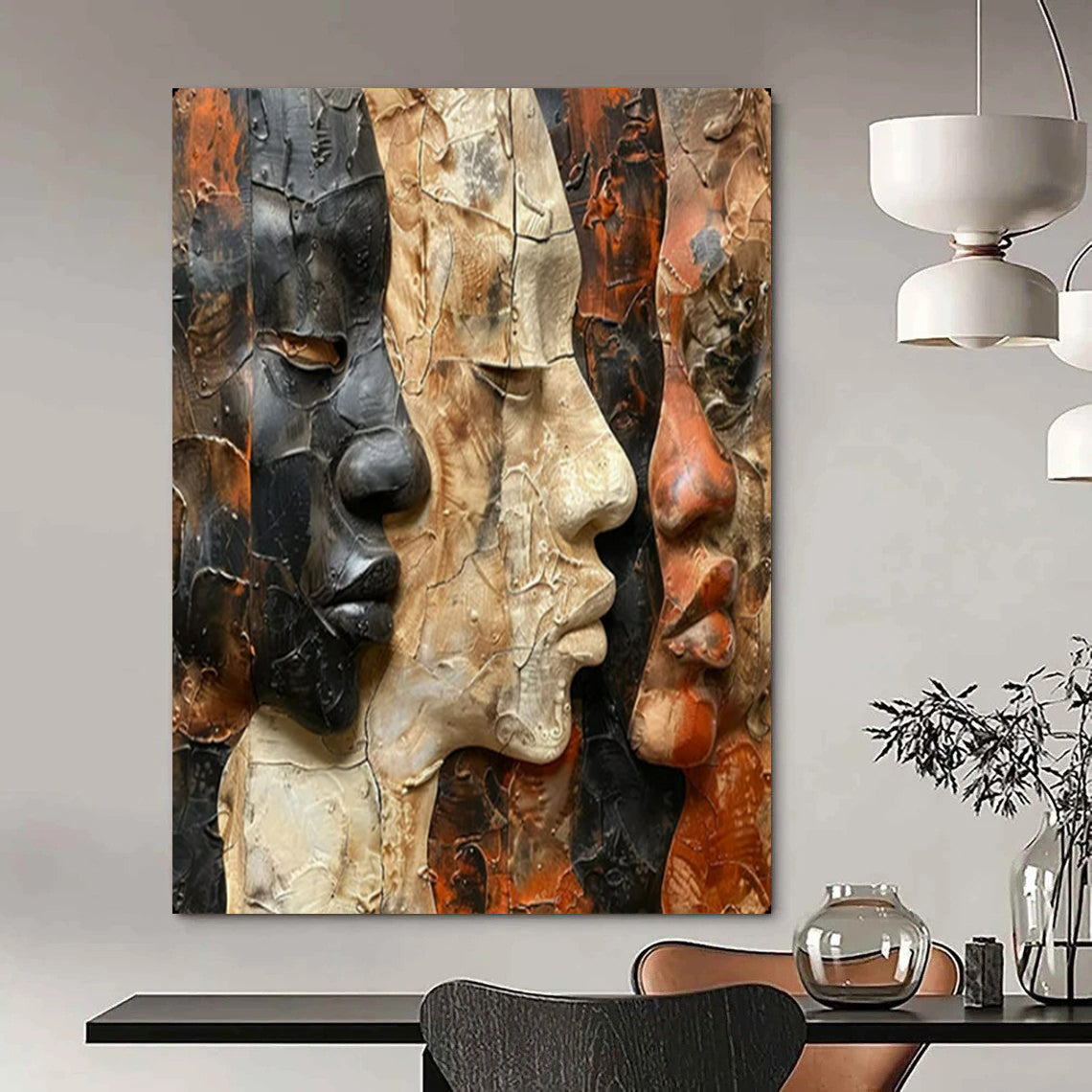 Custom-Handled Textured Wall Mural for Bar & Living Room LargeART2157