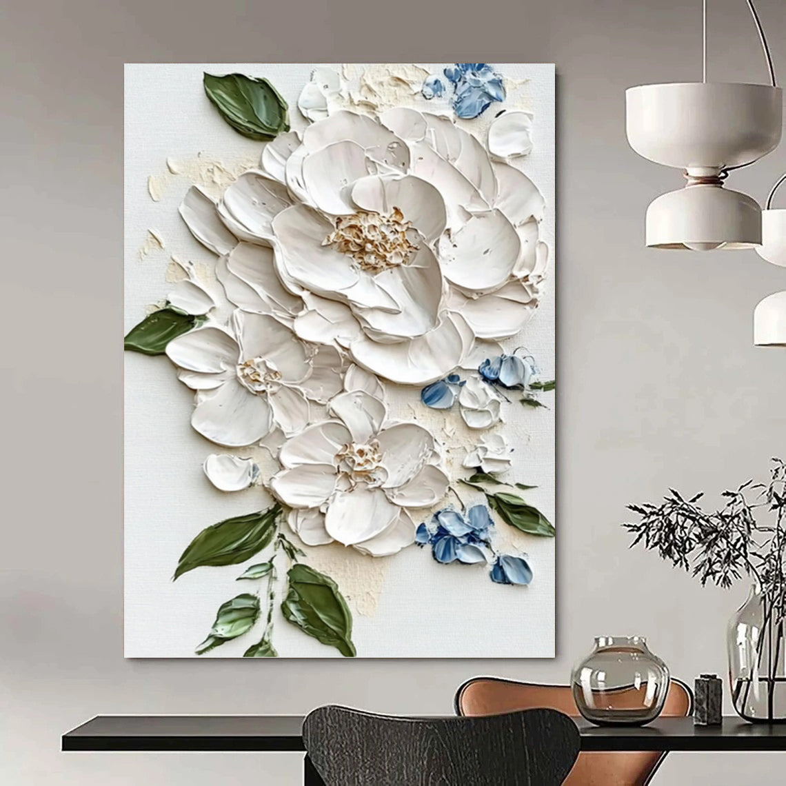 Graceful Hand - Painted Textured Abstract Painting on Canvas for Dining Room & Hotel DKH1388