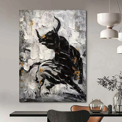 Edgy & Contemporary Hand-Painted Custom Abstract Painting for Bar & Hotel LargeART1968
