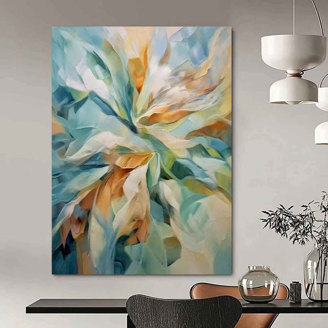 Expansive Hand-Painted Abstract Artworks for Office & Hallway LargeART2271
