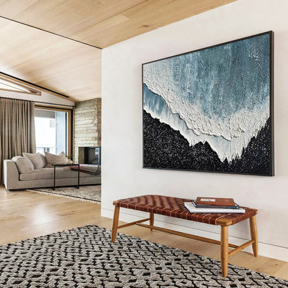 Textured Ocean Wave - Coastal Bathroom or Living Room Art DLZ207