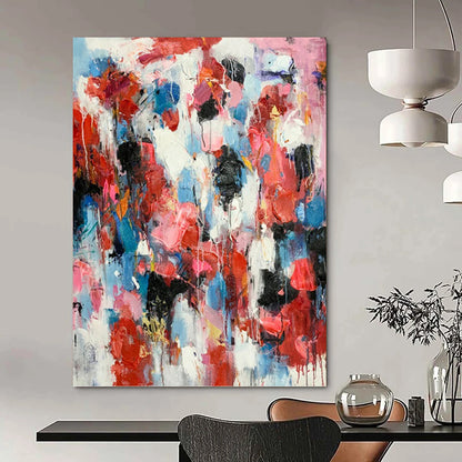 Elevated Vertical Hand - Painted Custom Abstract Treasure (with Floral Textures) for Bedroom and Dining Room DKH1585