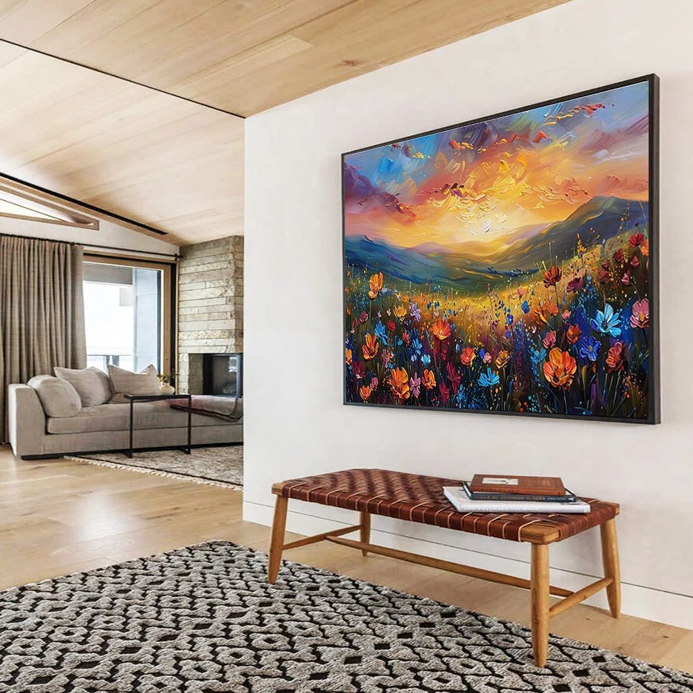 Accentuating Original Large - Sized Textured Hand - Painted Abstract Painting for Emphasized Spaces DKH837