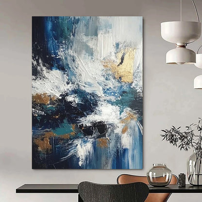 Modern contemporary hand-painted abstract artwork showcasing vibrant colors and dynamic shapes for a striking visual impact. DLZ1768