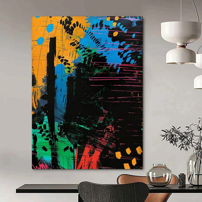 Nebula's Dance: Extra - Vast Hand - Painted Custom Abstract Painting for Living Room and Office DTP096