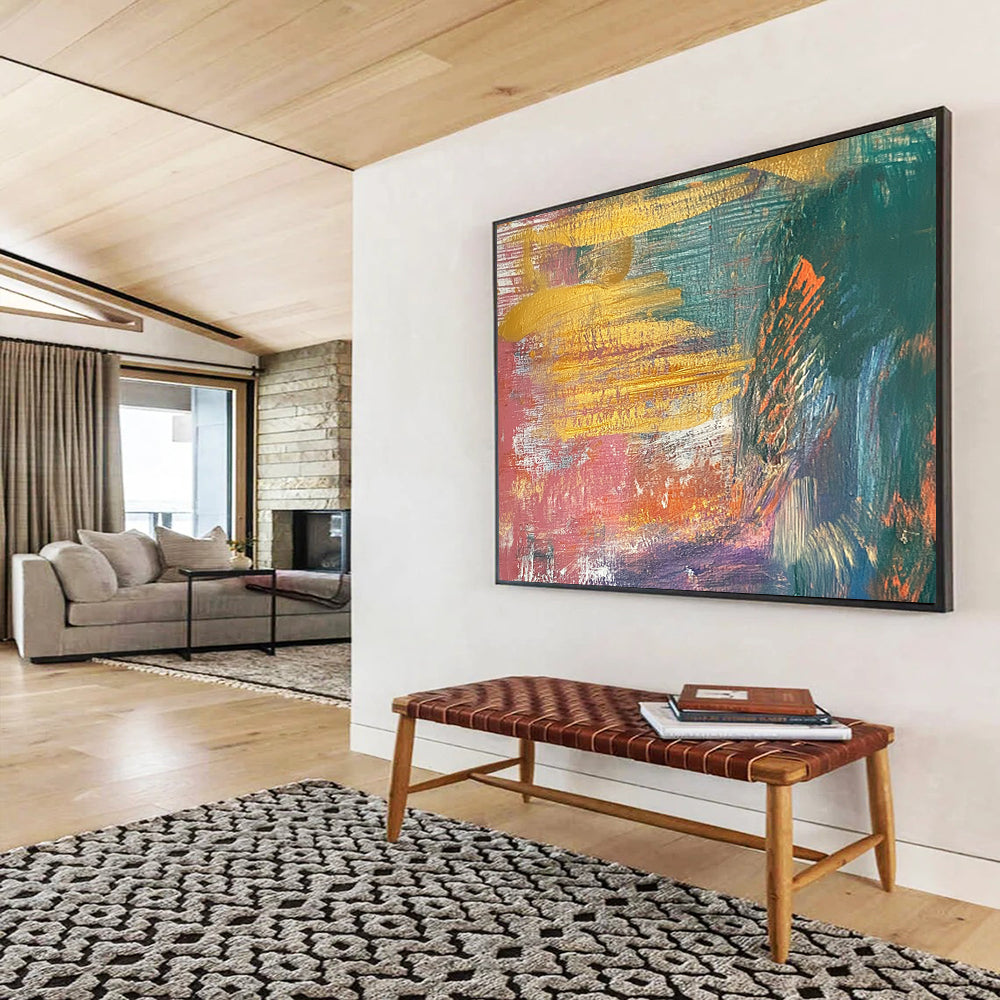 Colorful Abstract Sunset Hues - Vibrant Abstract Painting On Canvas HB0491