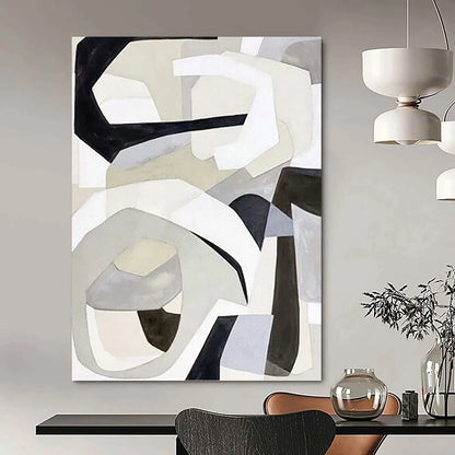 Creatively Curated Hand - Painted Textured Canvas Mural for Bar & Hotel Lobby DKH1141