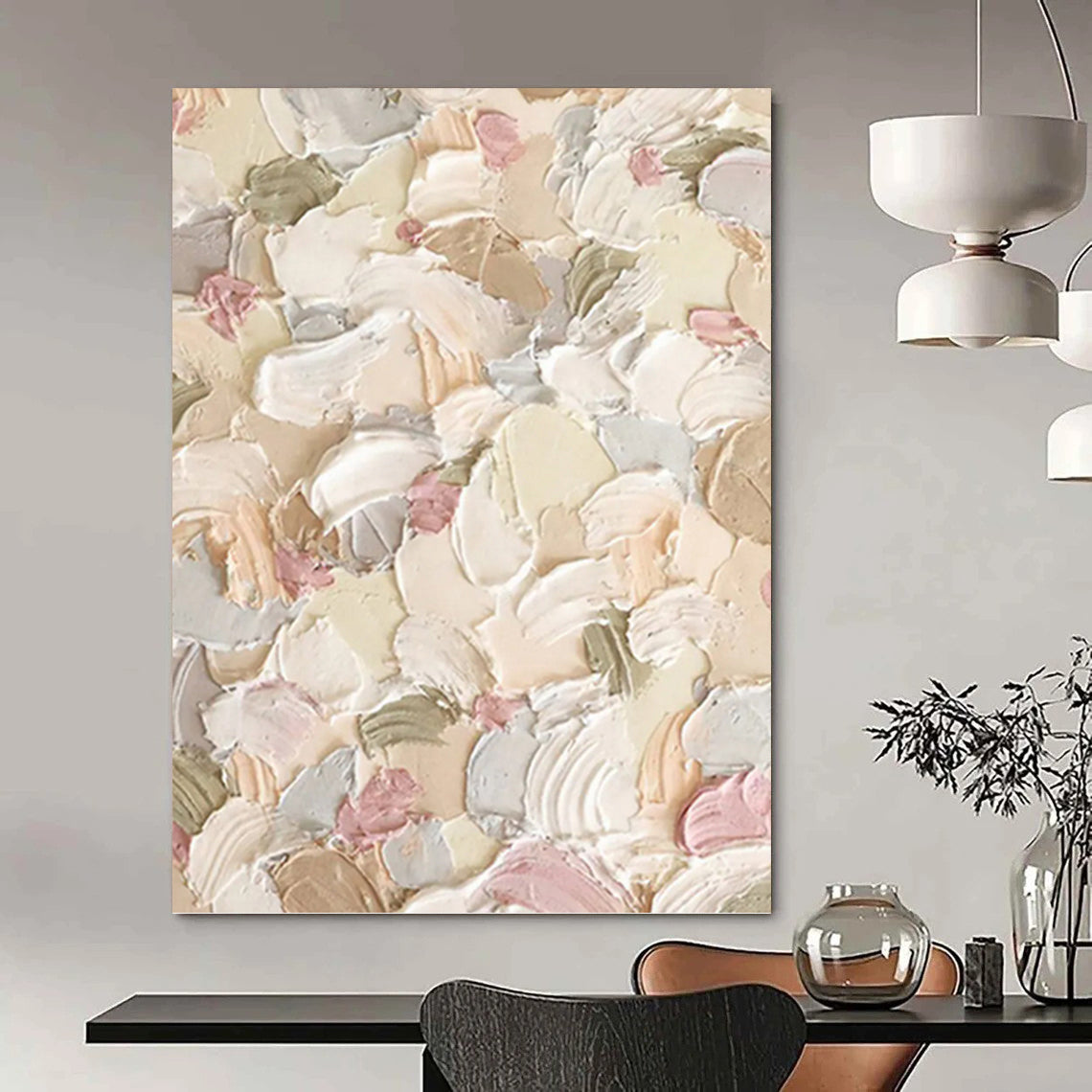Oversized Hand - Painted Custom Textured Abstract Wall Art for Hallway & Entryway DKH0982