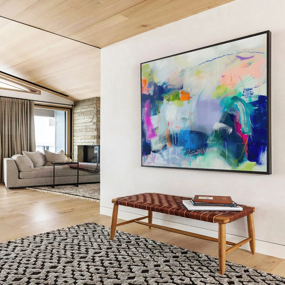 Immense - Sized Textured Abstract Canvas for Bedroom & Hallway DKH495