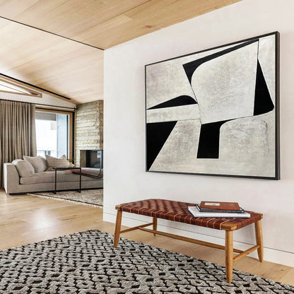 Immense - Sized Hand - Painted Textured Abstract Art for Office & Bar DKH582