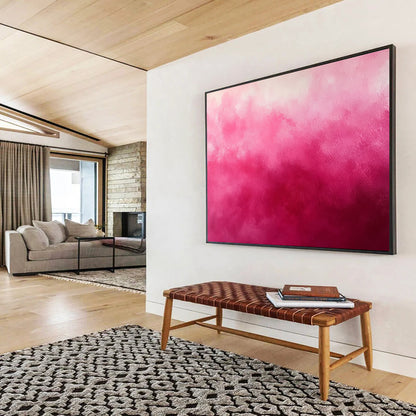 “Pink Gradient Dream” - Pink, White - Soft Gradient Texture - Acrylic Painting HB1296