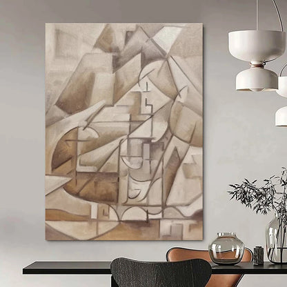 Hand-Painted Bespoke Abstract Mural for Living Room & Hotel Reading Nooks LargeART1456
