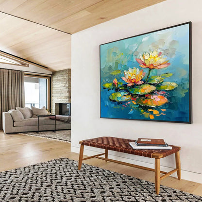 Colorful Water Lilies - Fresh Bathroom Oasis DLZ088