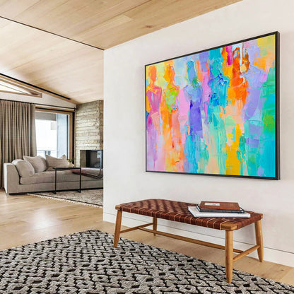 “Colorful Figure Silhouettes” - Bright Colors, Figure Shapes - Painting On Canvas HB1406