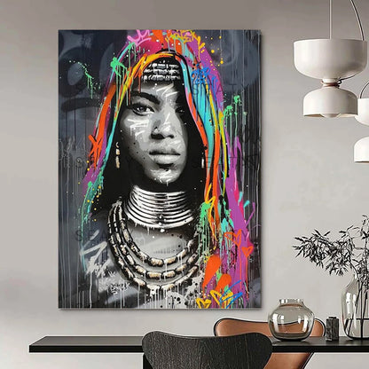 Custom Vertical Hand - Painted Abstract Work for Living Room and Dining Room DKH1645