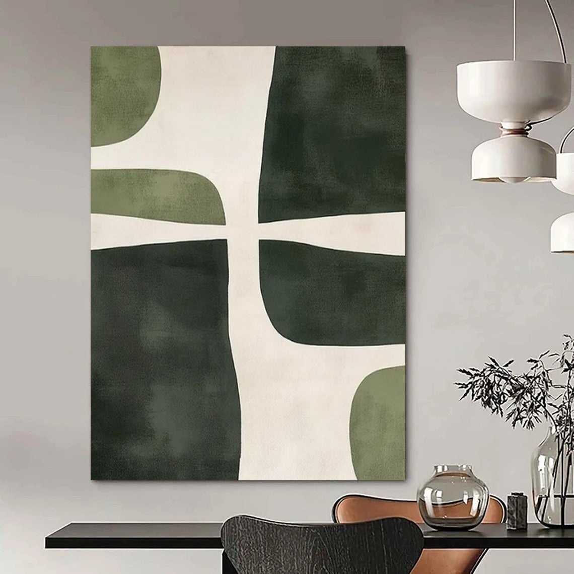 Large-Format-Scale Hand-Painted Abstract Canvases for Entryway & Hallway LargeART2370