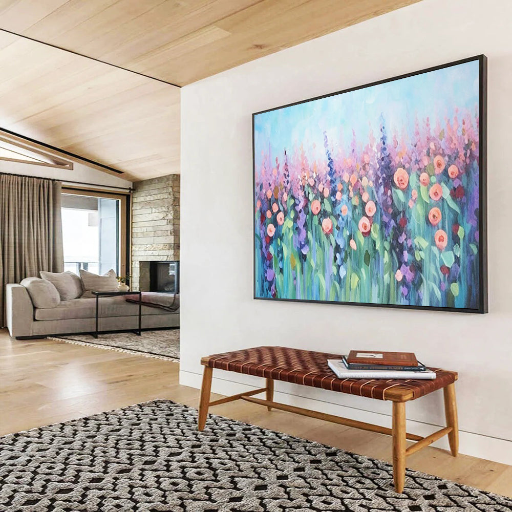 Pastel Flower Field - Whimsical Nursery or Bedroom Decor DLZ229