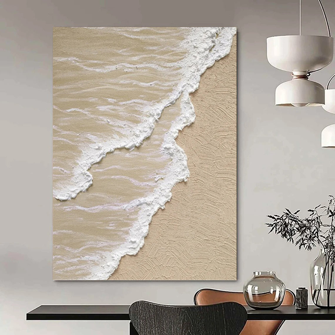 Expertly Designed Hand - Painted Textured Canvas Abstract for Office & Hotel Suite DKH1143