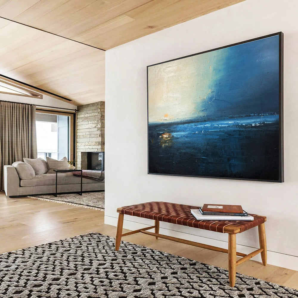 Serene & Stylish Hand - Painted Textured Abstract Wall Art for Bedroom & Hallway DKH647