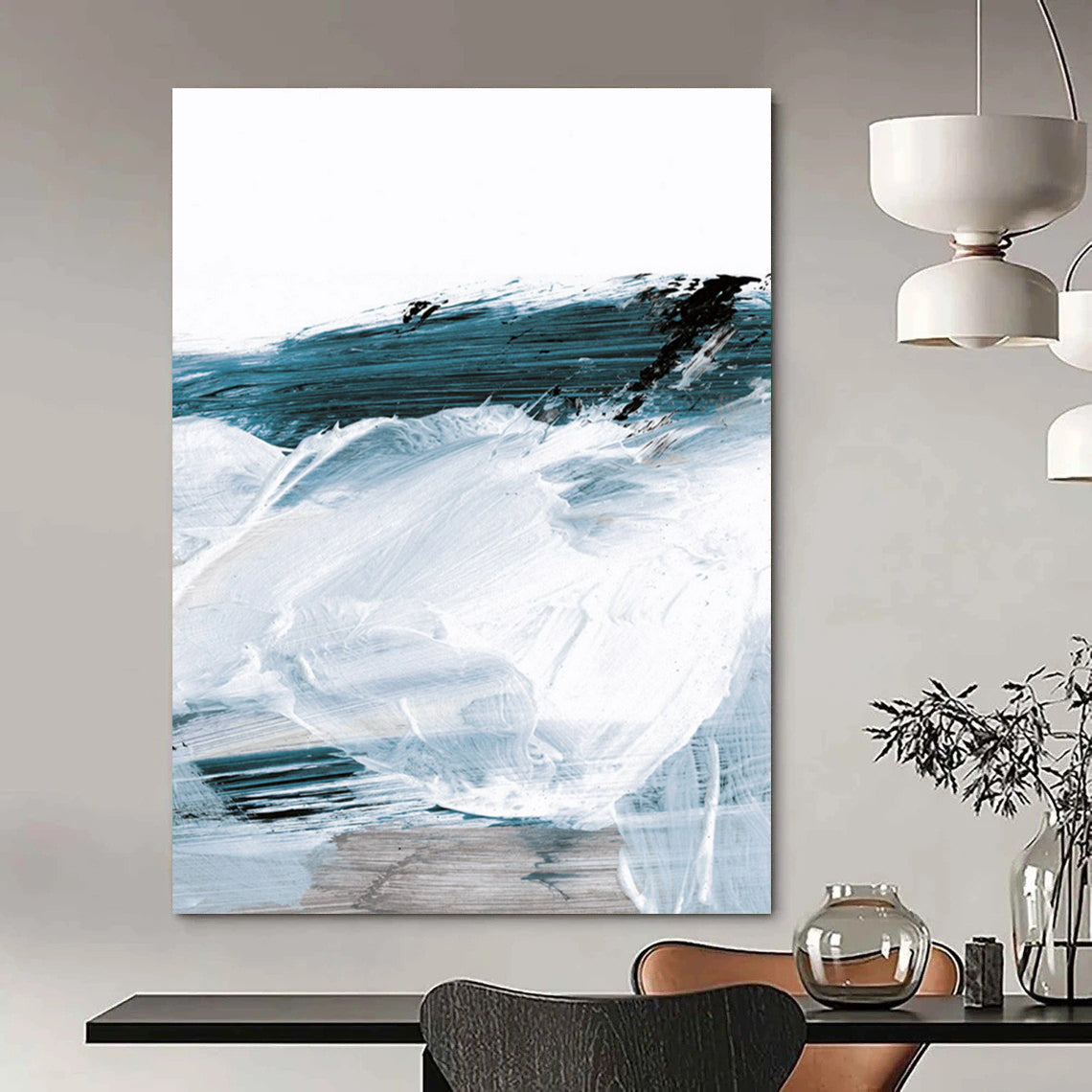 Custom Handmade Abstract Artworks: Big Sizes with Textured Details for Dining Room & Entryway DTP219