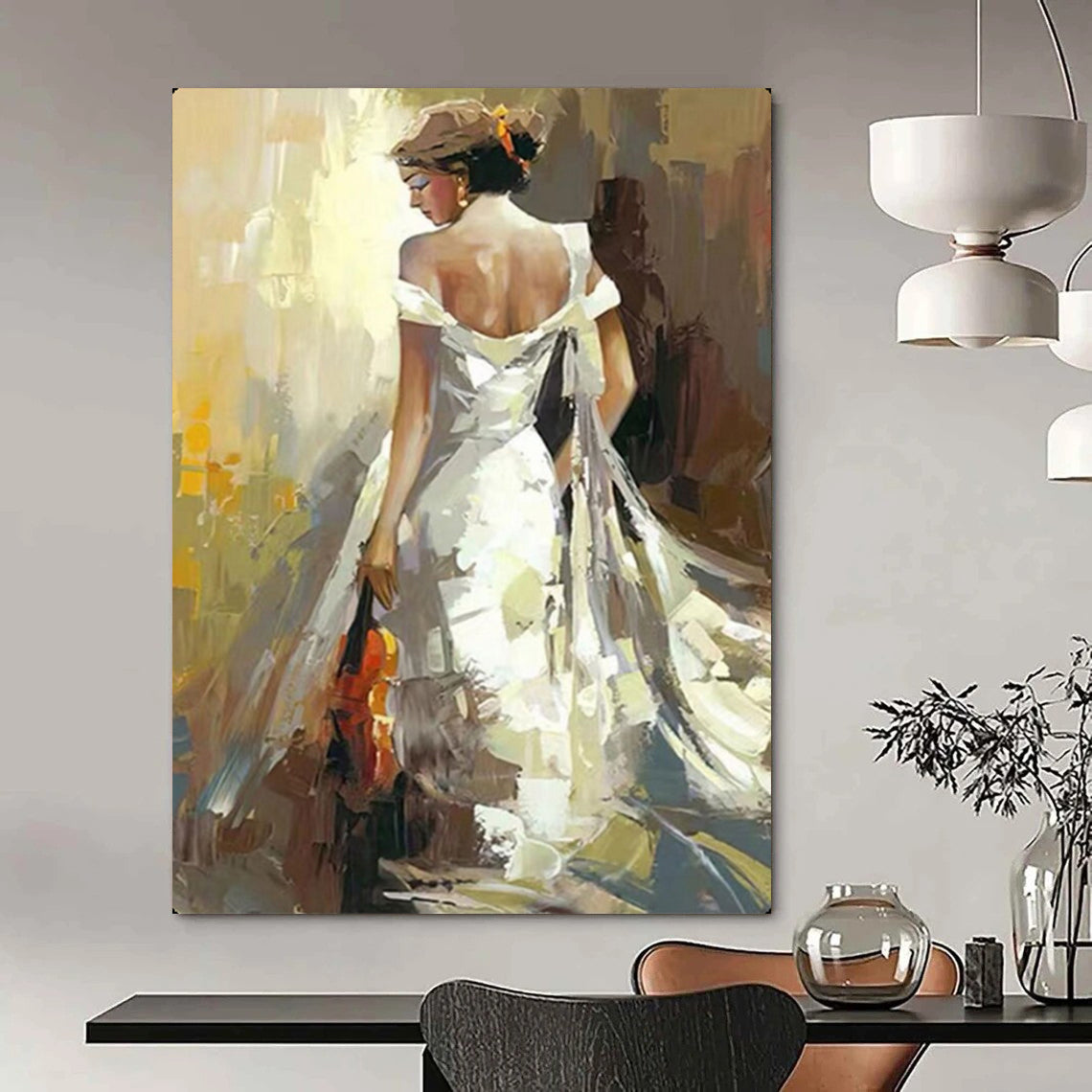 Oversized Hand-Painted Abstract Canvas for Bedroom & Office LargeART2175