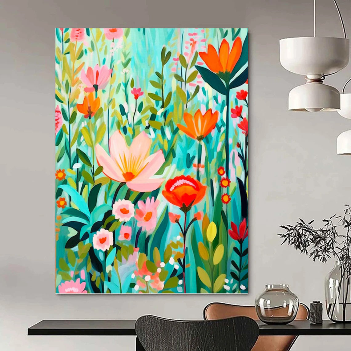 Titanic - Scale Vertical Hand - Painted Custom Abstract Saga (with Frost Textures) for Bedroom and Living Room DKH1595