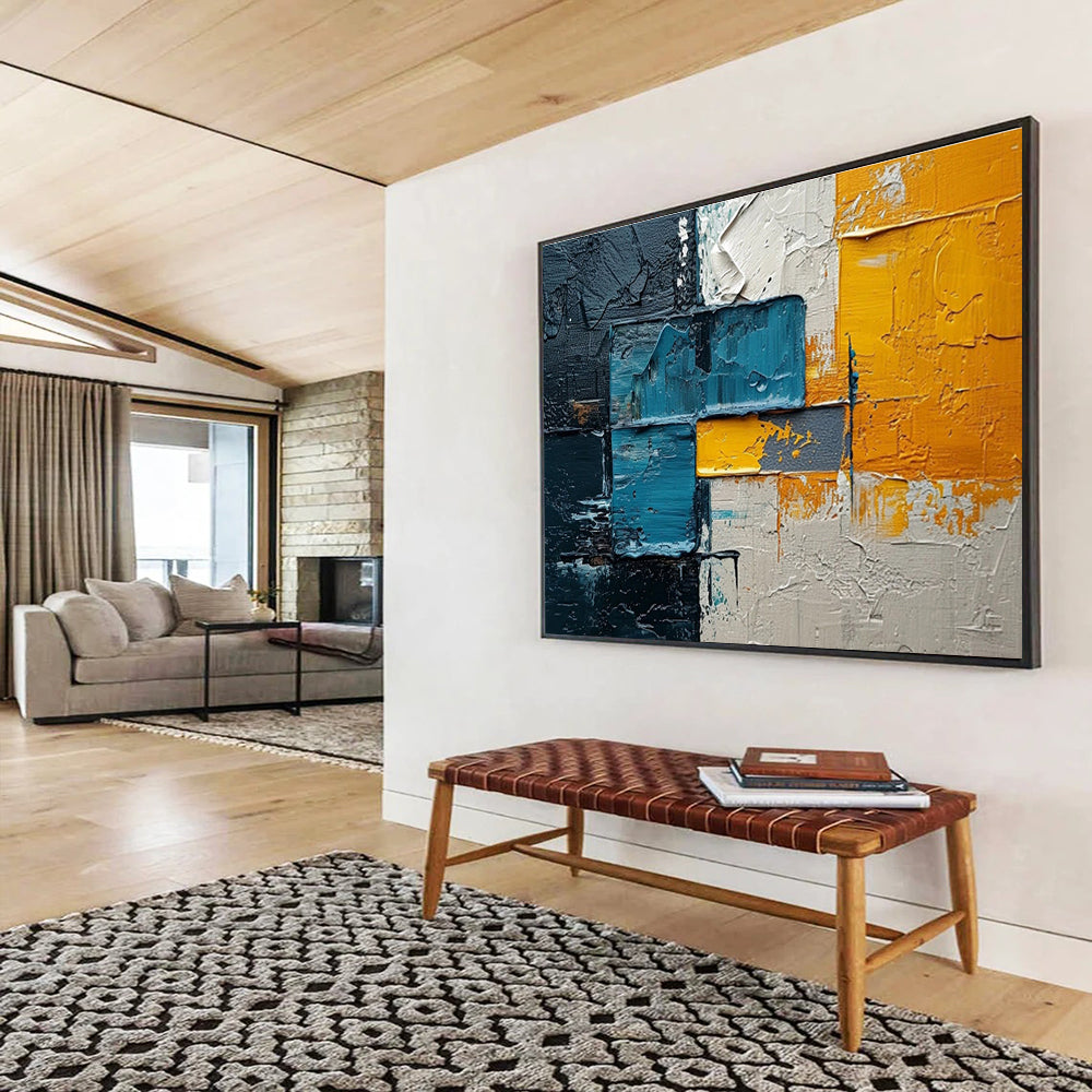 “Artistic Harmonies” Large - Format Abstract Mural for Bedroom & Dining Room DKH276