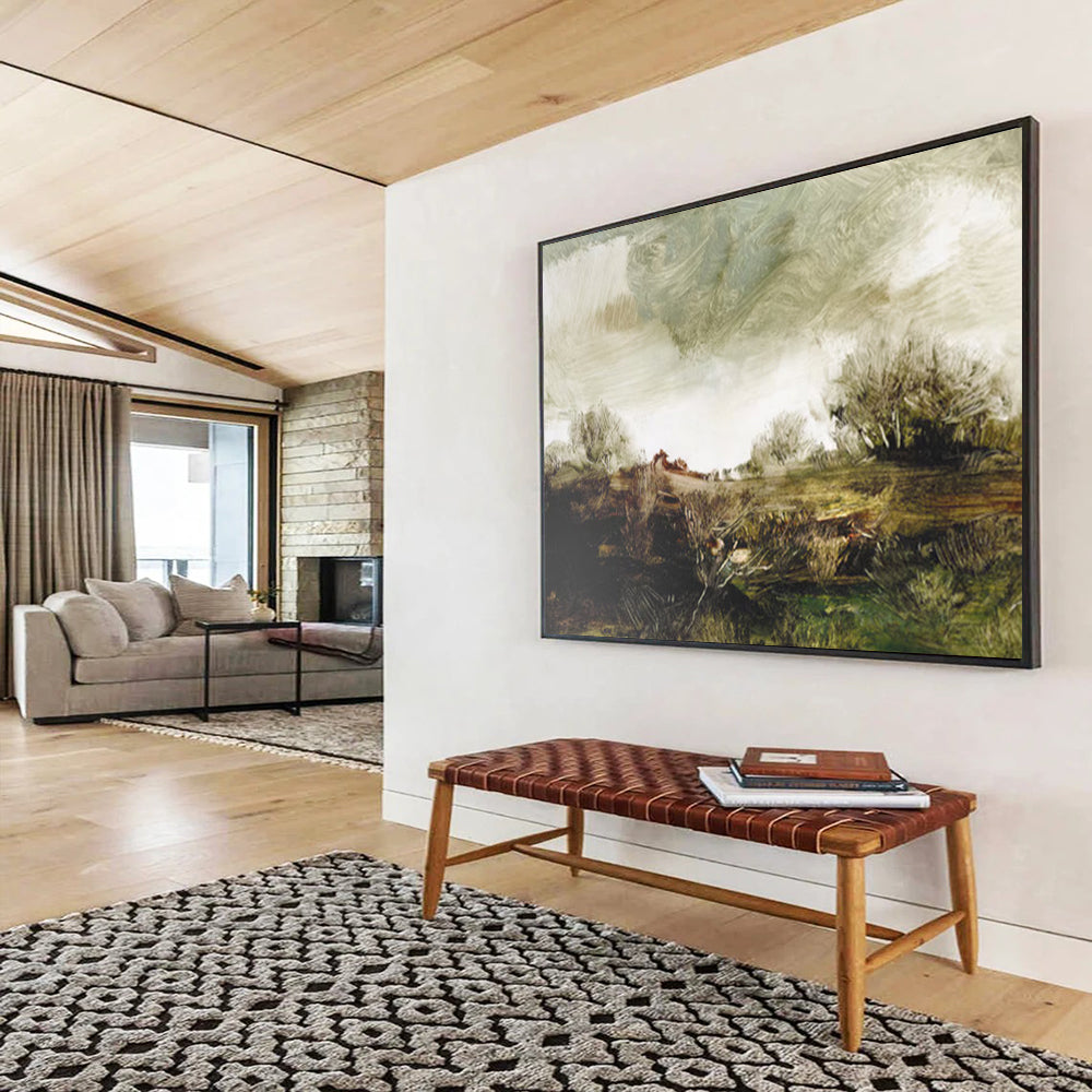 Textured Countryside View - Oversized Rustic Bedroom Decor DLZ122