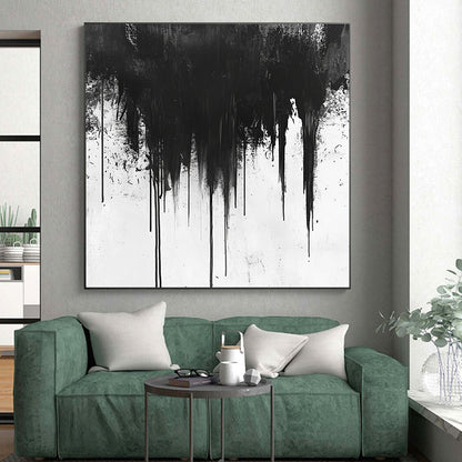 Black Dripping Paint "Gothic Drip" Painting On Canvas HB302