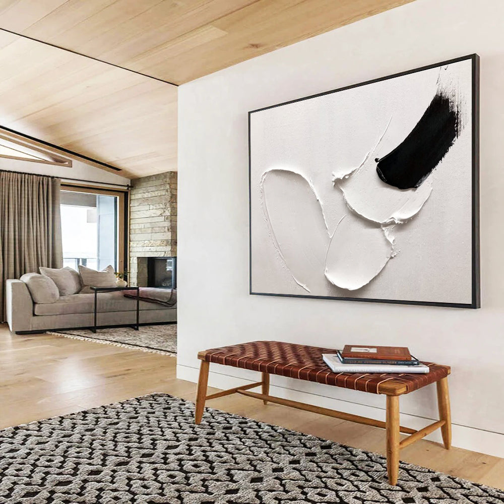 Inviting Large Abstract Canvas with Warm Textured Tones for Bar & Entryway DKH909