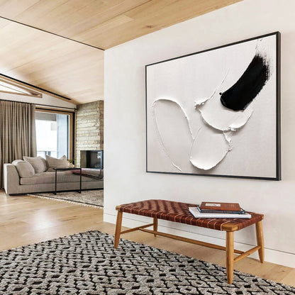 Inviting Large Abstract Canvas with Warm Textured Tones for Bar & Entryway DKH909