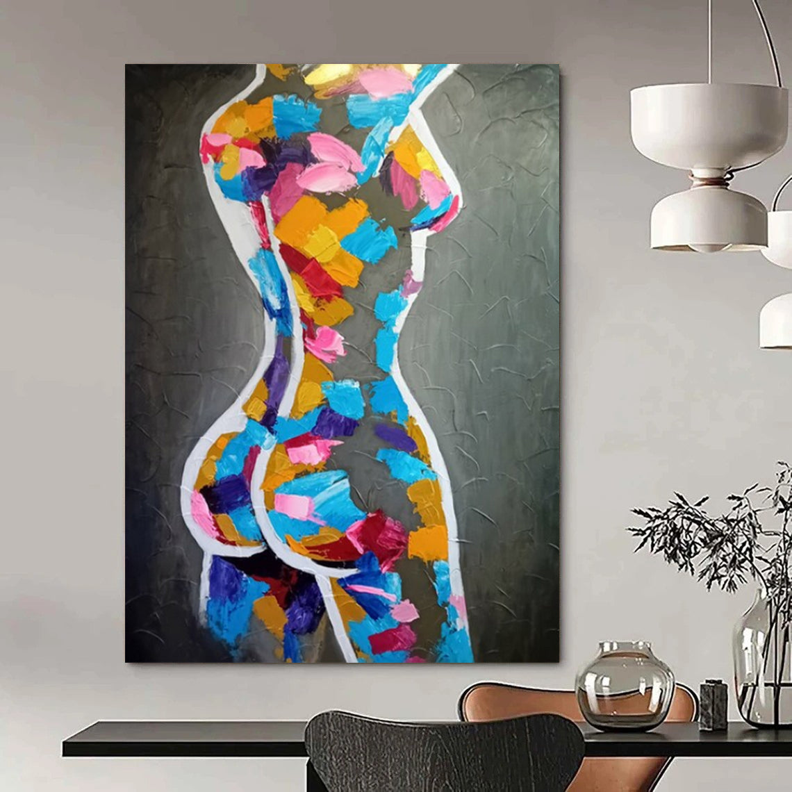 Stupendous Hand-Painted Abstract Wall Art for Bedroom & Retreat LargeART2188