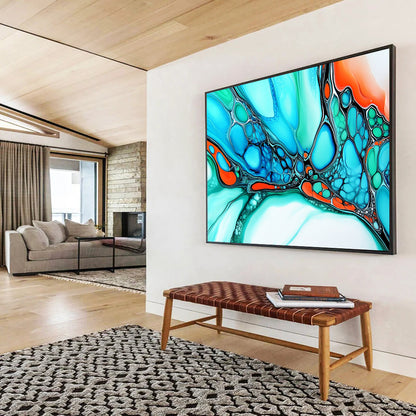 “Colorful Fluid Abstract” - Bright Palette, Fluid Art Patterns Painting On Canvas HB0880