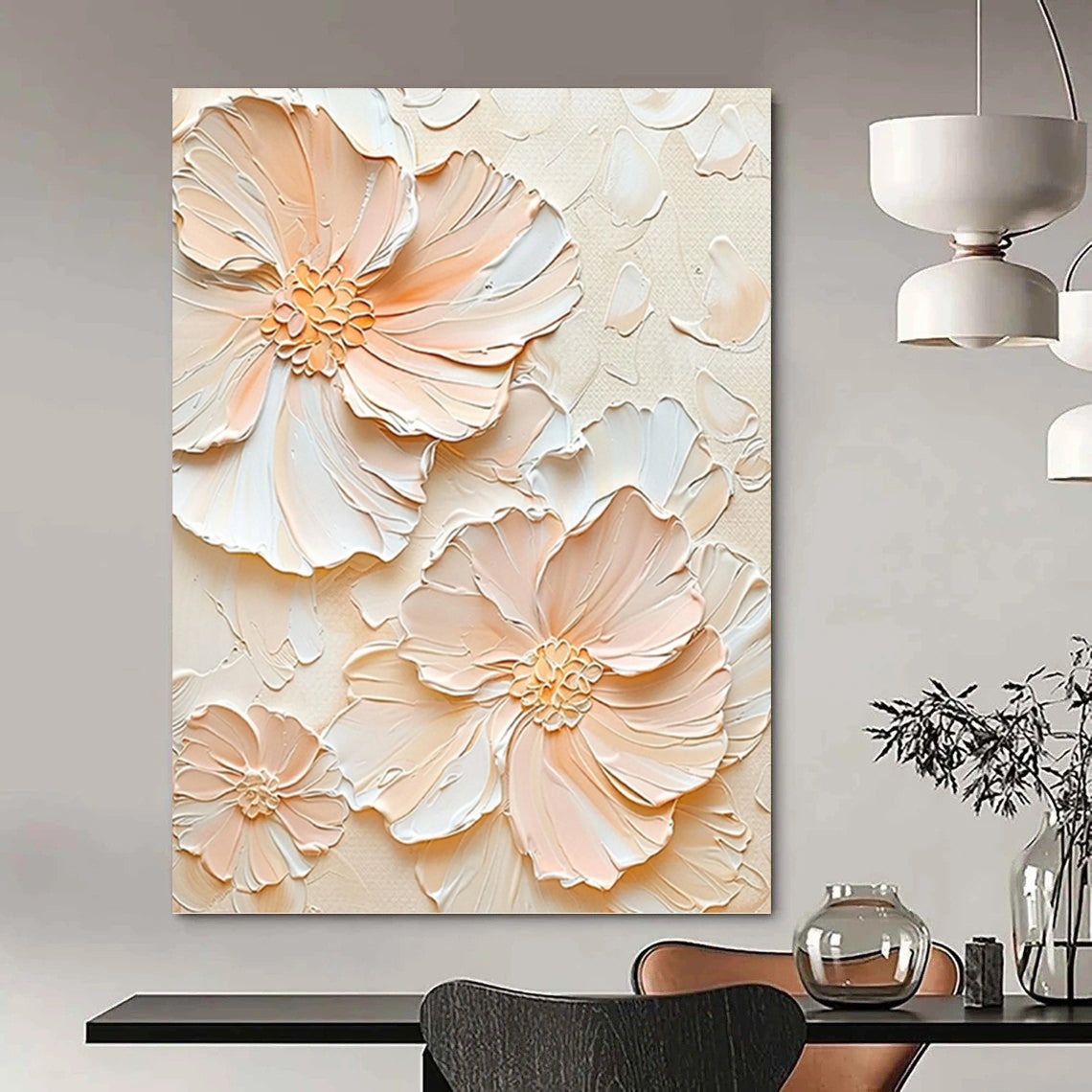 Assertive Hand - Painted Textured Abstract Canvas for Hallway & Office DKH1389