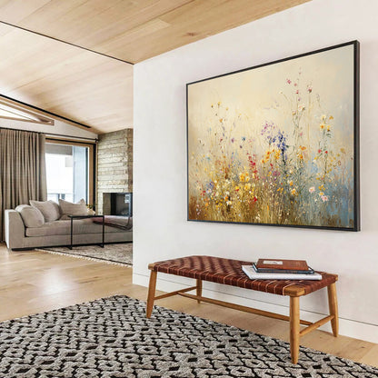 “Soft Wildflower Meadow” - Pastel, Wildflowers, Field Painting On Canvas HB0757