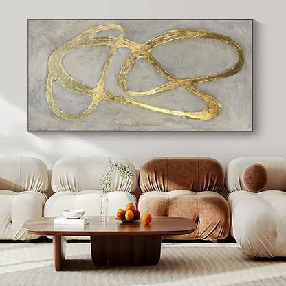 Giant Hand-Painted Contemporary Abstract Art for Family Home Basement Recreation Areas