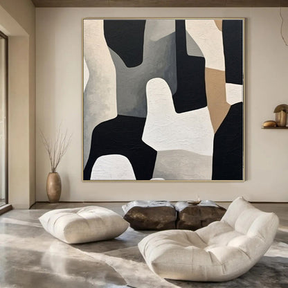 Large Hand-Painted Contemporary Abstract Wall Art for Office Private Offices