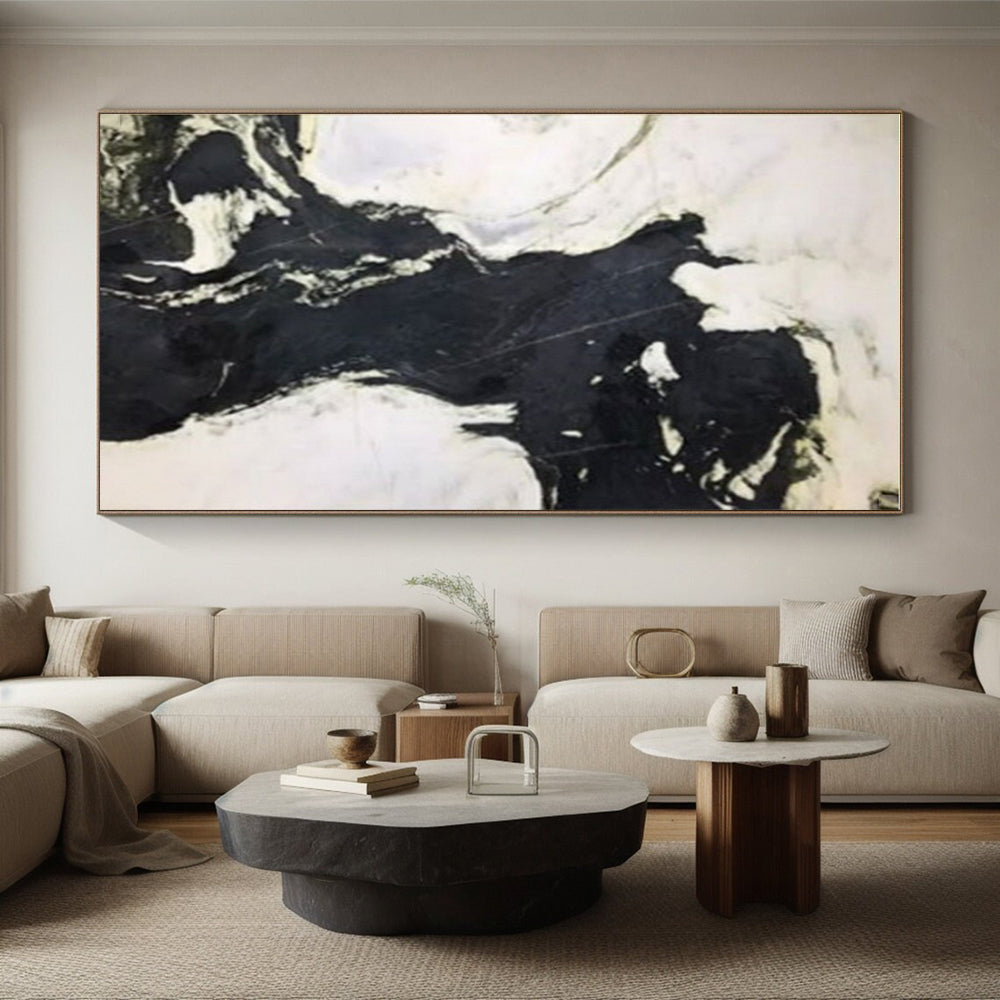 Oversized Modern Hand-Painted Abstract Canvas for Contemporary Hallway Picture Wall